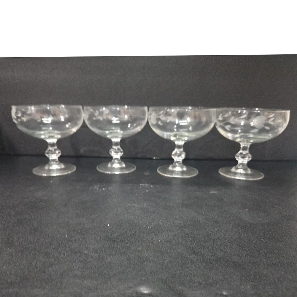 Princess House Heritage Dessert Dishes #507, Set of 4, Crystal‎ Confection Bowls